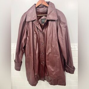 Made In Korea 70’s Vintage Leather Trench Coat Fully Removable Lining Size large